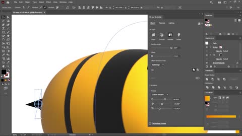 illustrator design 3d little bee 7