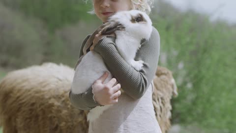 cute baby loving the animals so sweet