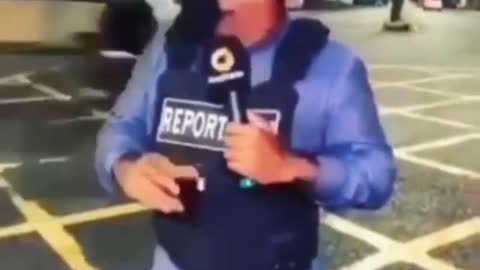 the reporter got scared by something did you see what it was??