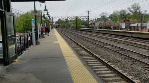 Brief Kawasaki M8 EMU Train Action at Mamaroneck Station (New Haven Line)