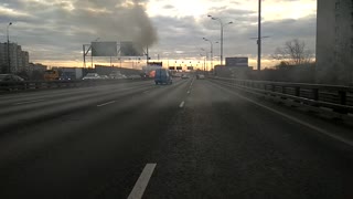 Car Explodes on Russian Highway