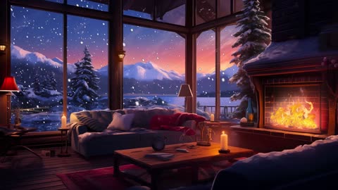 Cozy Snow Day ☃️ Christmas Lofi ❄ To Make You Feel The Breeze Of Winter🎄 Snowing outside