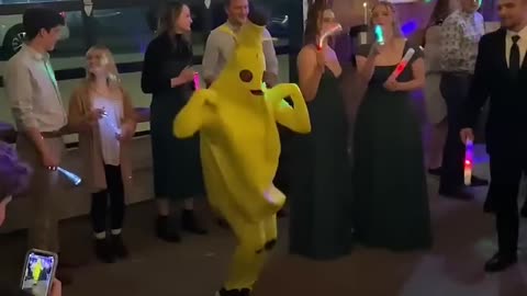 Man In Banana Suit Tries To Win Dance Battle