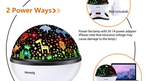 Moredig Night Light Projector, Night Light for Kids with Remote and Timer,