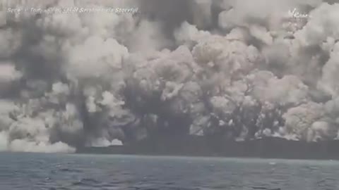 Tonga volcano violently spews ash a day prior to tsunami causing eruption