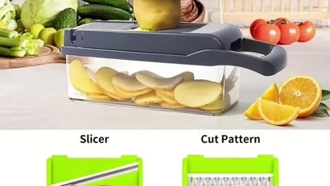 14/16pcs/set Multi-Function Vegetable Slicer and Dicer with Interchangeable Blades -