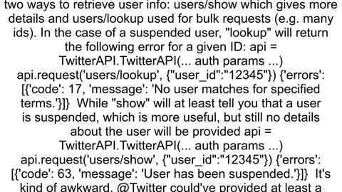 How to get Twitter suspended user details