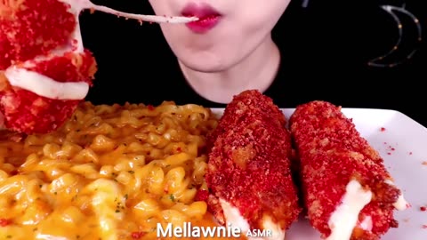 ASMR GIANT CHEETOS CHEESE STICKS, CHEESY CARBO FIRE NOODLE 대왕 치토스 치즈스틱, 까르보불닭EATING SOUNDS MUKBANG먹방