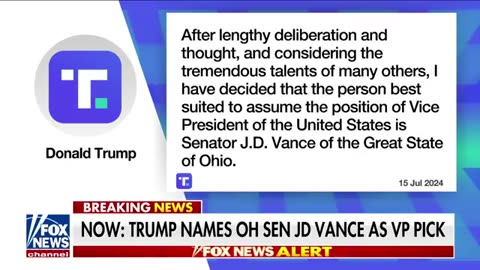 BREAKING- Trump names JD Vance as VP pick Gutfeld News