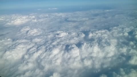 Clouds show in airplane