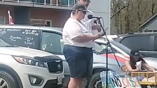 Speakers At a Freedom Rally In Gimli Manitoba