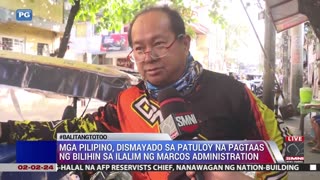 Mga Pilipino, dismayado sa patuloy na pagtaas ng bilihin sa ilalim ng Marcos Administration