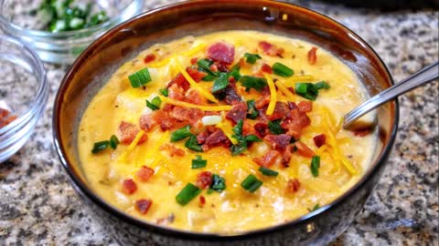 Loaded Baked Potato Soup | Crock Pot Recipes!