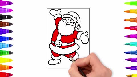 Drawing and Coloring for Kids - How to Draw Santa Claus