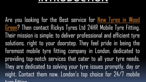 One of the Best service for New Tyres in Wood Green