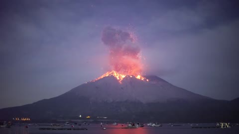 Explosive eruption of Sakurajima on November 12, 2019.