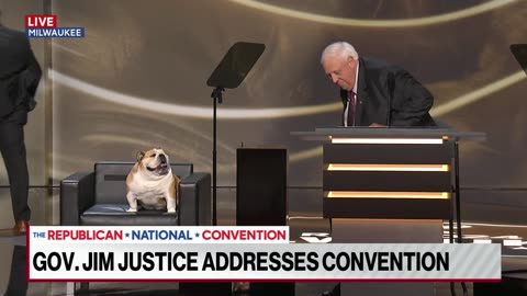 Gov. Jim Justice addresses RNC with trusty 'Babydog'