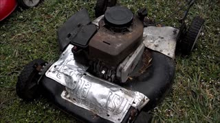 Farewell old faithful Murray lawn mower after 28 yrs hard service brutal south Florida lawns