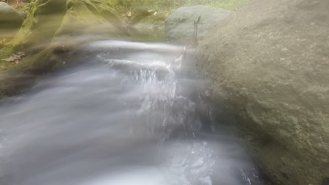 Foggy river flow