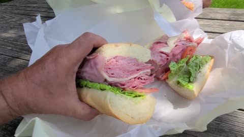 Biggest best sandwiches anywhere, this was a medium size Italian combo, Carbones in Torrington, CT
