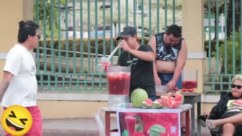 WATER MELON JUICE "PRANK"। He thought we were very dirty🤣🤣
