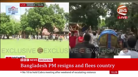 Bangladesh PM resigns and flees country as protesters storm palace | BBC News