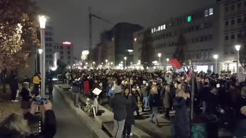 Nuremberg Germany last night packs the streets protesting for Freedom