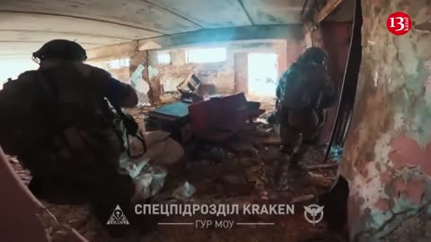 A movie-like battle scene of Ukrainian "Kraken" special forces for the city of Chasov Yar