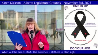 Karen Dickson - Alberta Legislature Grounds - Nov 3 Care Homes - It is not over by a long shot