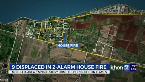 Firefighters extinguish blaze at Mokuleia home