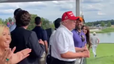 Crowd Chants “Let’s Go Brandon” as Trump, Tucker Carlson and MTG Laugh Out Loud at Bedminster LIV Tournament