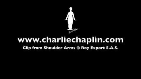 Charlie Chaplin and Edna Purviance shoulder arms clip