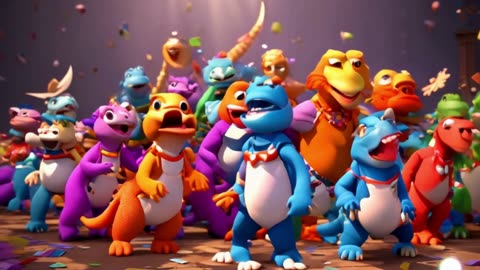 The Dinosaur Dance Party Rhymes on Cartoon studio