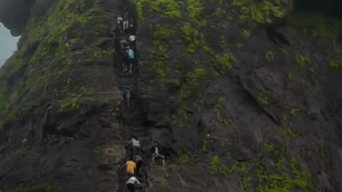 It's a trekking place in India known as Harihar Fort.