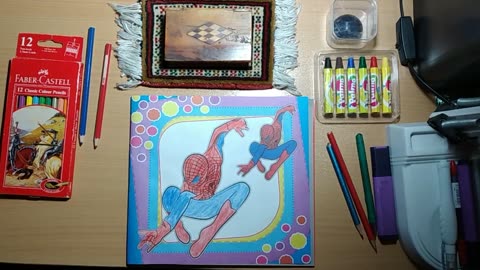 Paint Spiderman with blue and red colors | Painting With Sina