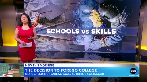 High school seniors choosing between traditional college or trade schools