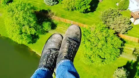 Swinging high from a cell tower