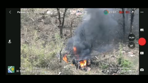 The destruction of an American-made M-113 armored personnel carrier