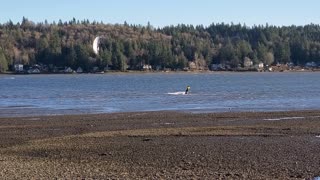 Kite surfing low tide