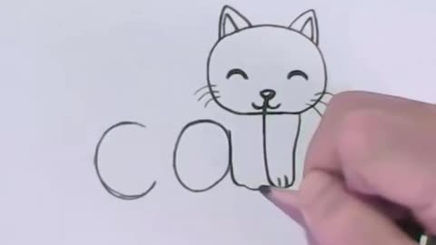 How to turn Words Cat Into a Cartoon Cat. Step By Step!