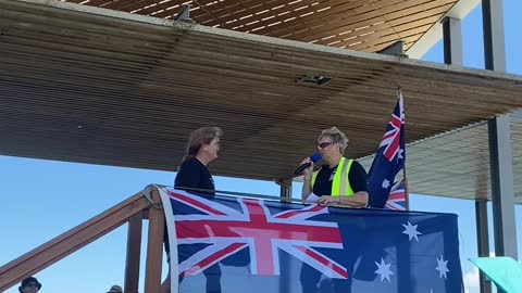 Civilian from the Queensland Police Service Speaks at Rally