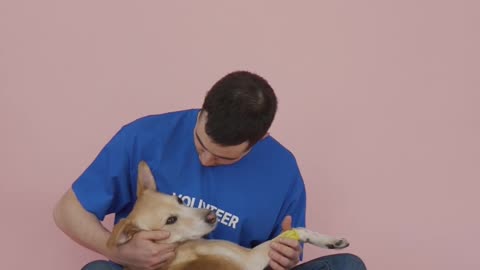A male Volunteer For Animal Rescue Movement