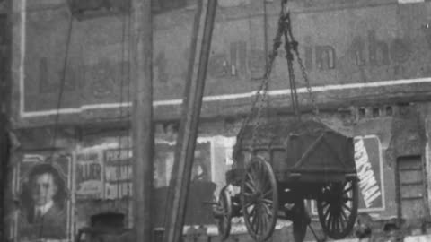 Excavating For A New York Foundation (1903 Original Black & White Film)
