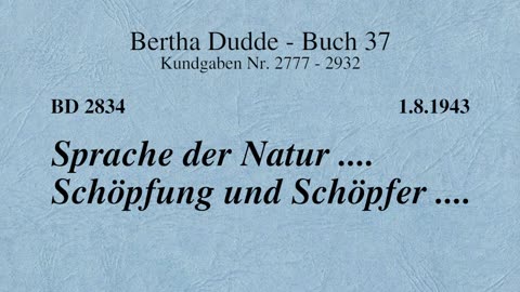 BD 2834 - SPRACHE DER NATUR .... SCHÖPFUNG UND SCHÖPFER ....