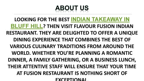 Best Indian takeaway in Bluff Hill