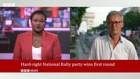 France’s far right celebrates lead after first round of parliamentary elections | BBC News