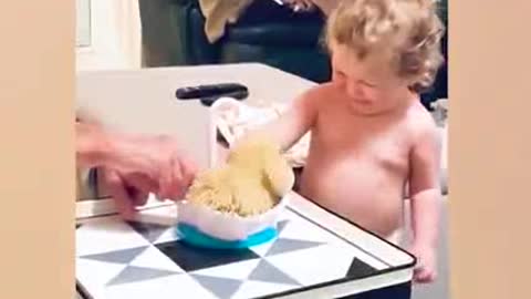 Funny baby and dog video.