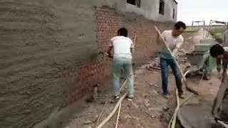 the video of spray plaster machine