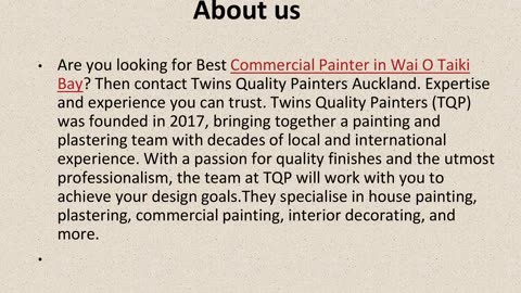 Best Commercial Painter in Wai O Taiki Bay.
