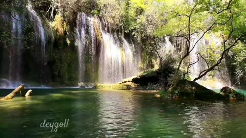 The sound of a pleasant and soulful waterfall for a peaceful sleep.